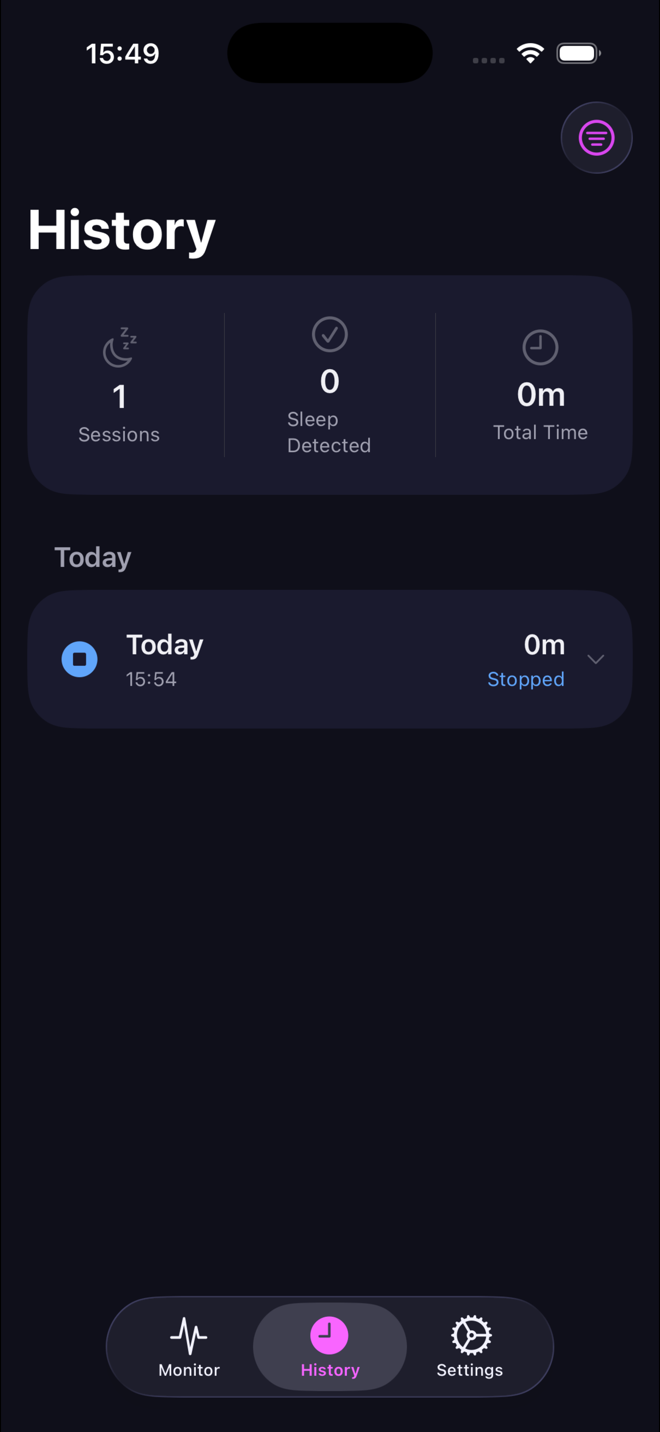 nidraro monitoring screen